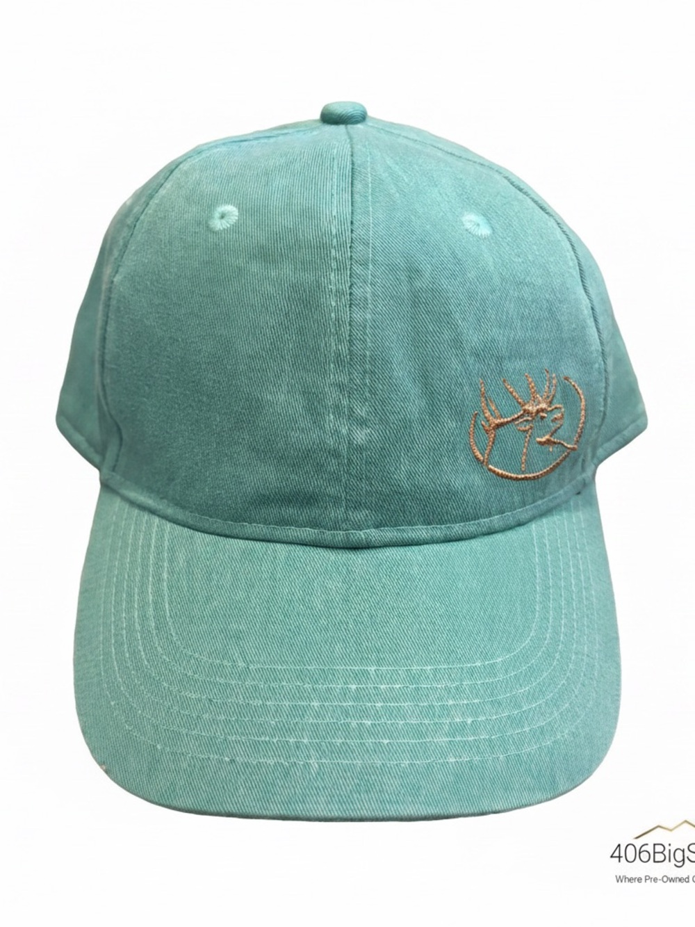 Teal Gold Elk Embroidered Women’s Ball Cap-Adjustable